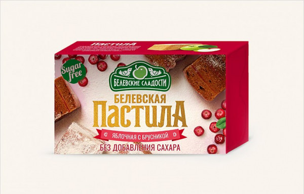 №2 Пастила  200г диетическая с КЛЮКВОЙ, НОВЫЙ ФОРМАТ (4*50г)    в Мончегорске