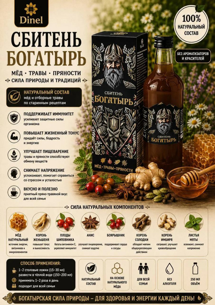 Сбитень Богатырь, 250мл  в Мончегорске